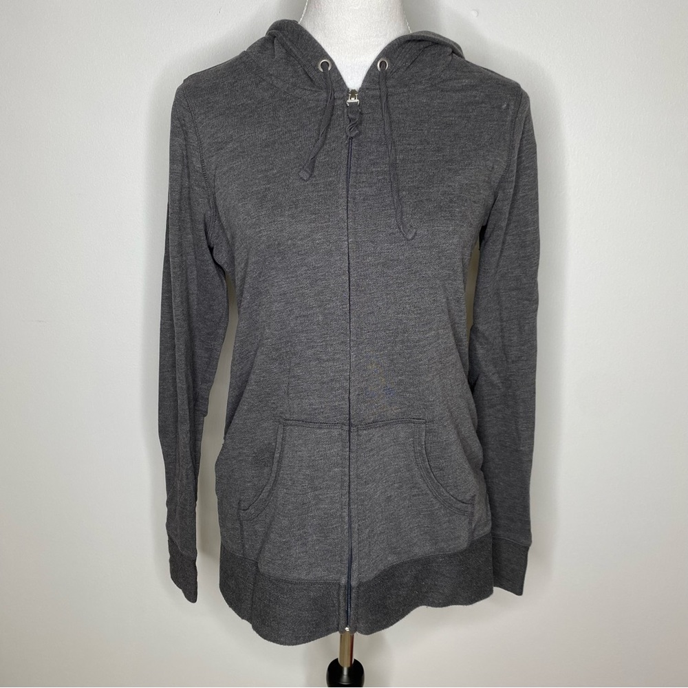 Motherhood maternity gray zipper up hoodie, size small